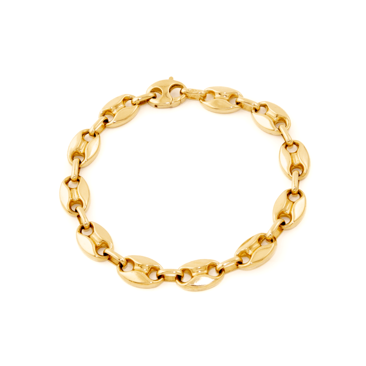 14k Gold x 8mm Large Puff Gucci Link Bracelet - Kingdom Jewelry