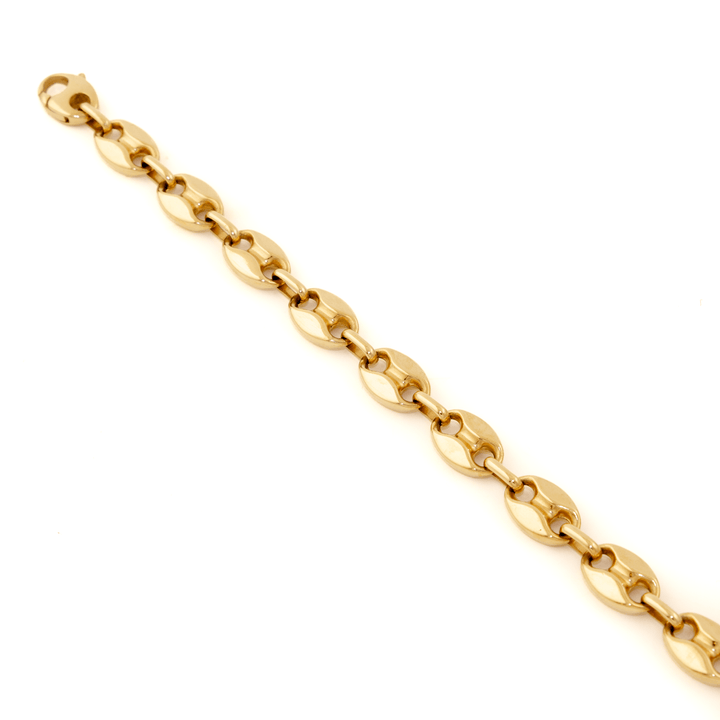14k Gold x 8mm Large Puff Gucci Link Bracelet - Kingdom Jewelry