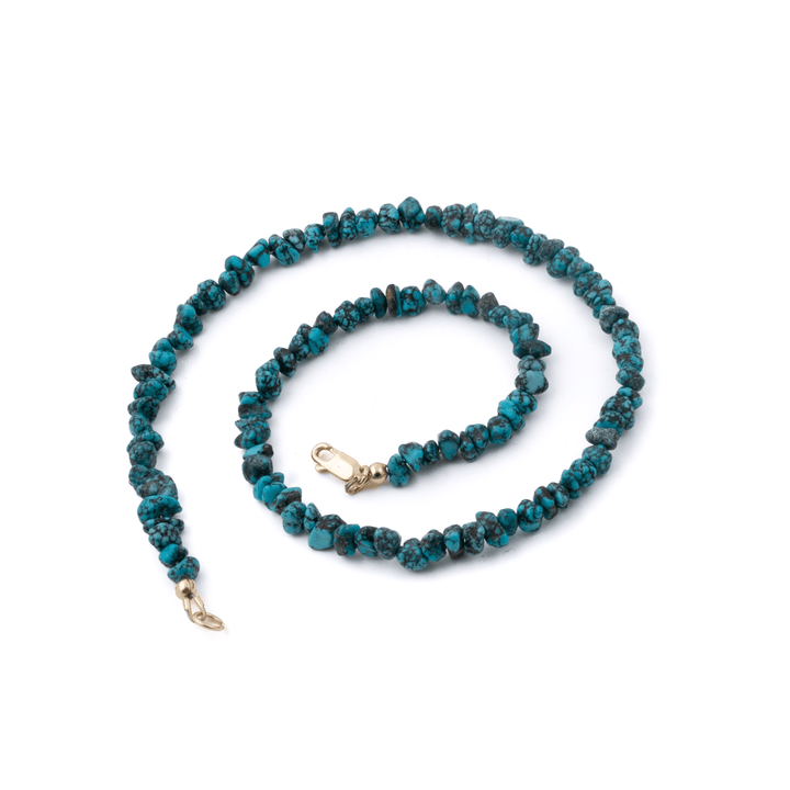 14k Gold x American Spiderweb Turquoise Nugget Necklace - Kingdom Jewelry