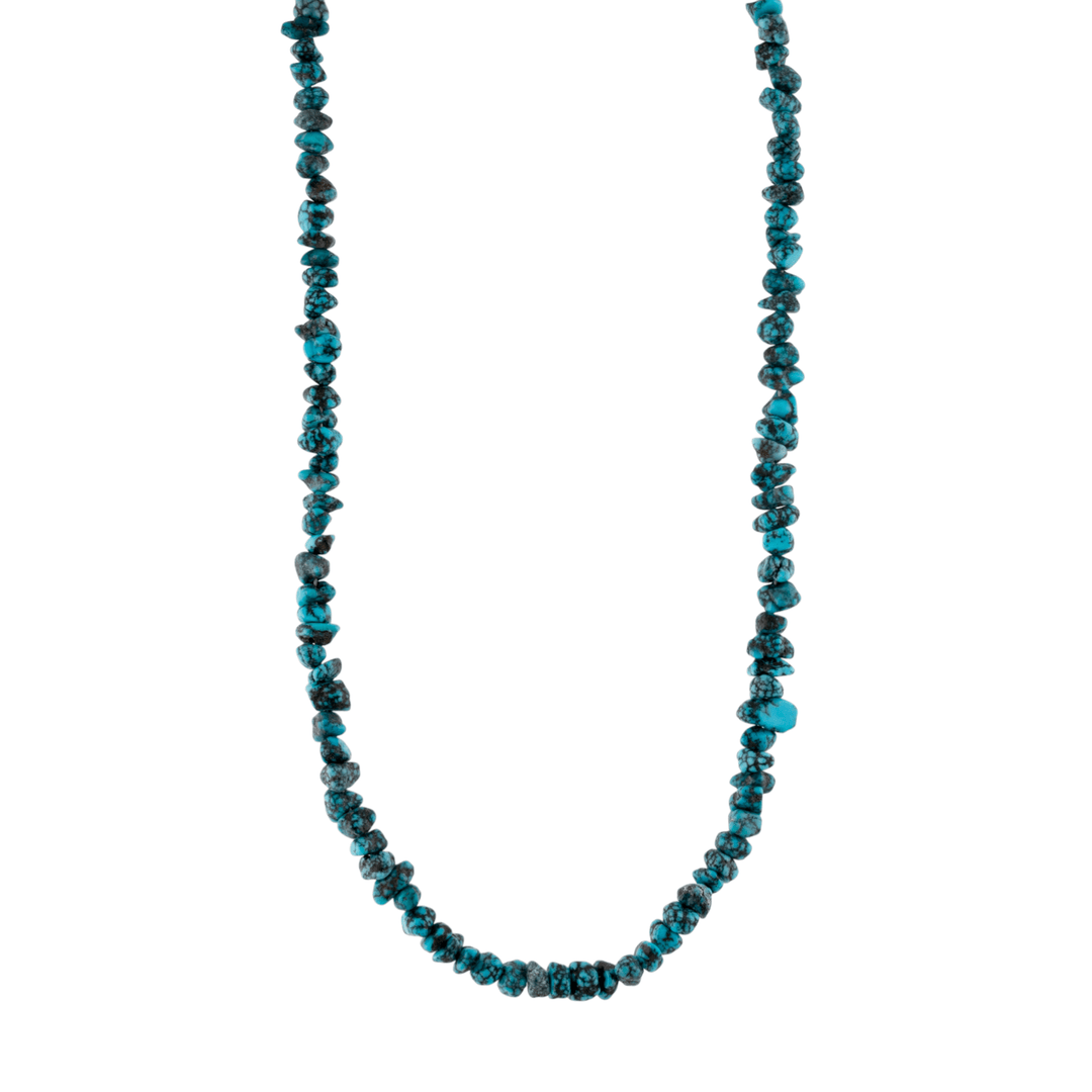 14k Gold x American Spiderweb Turquoise Nugget Necklace - Kingdom Jewelry