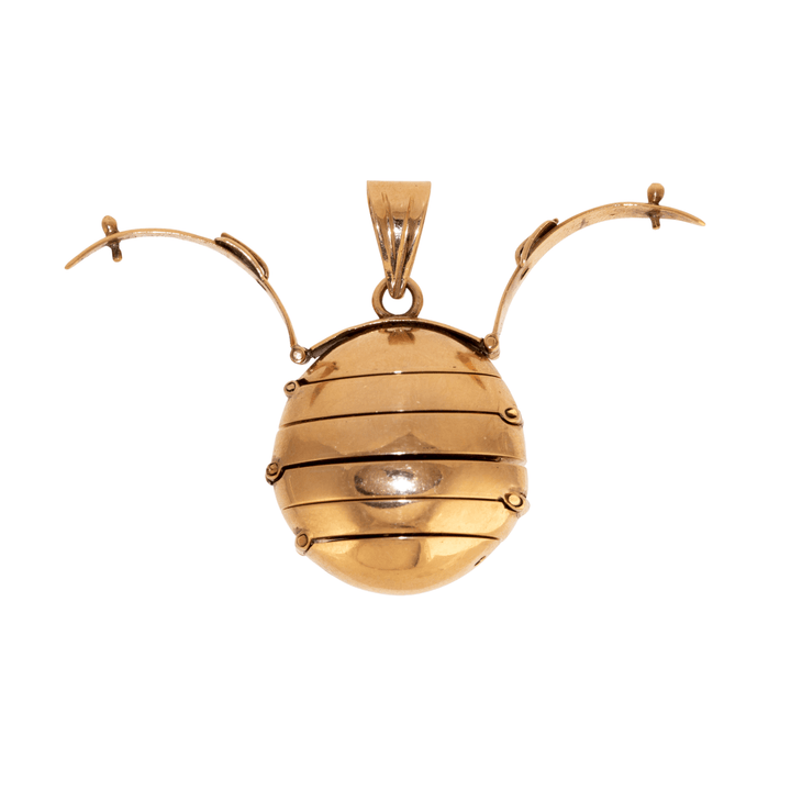 14k Gold x Antique Victorian Folding Ball Family Locket - Kingdom Jewelry