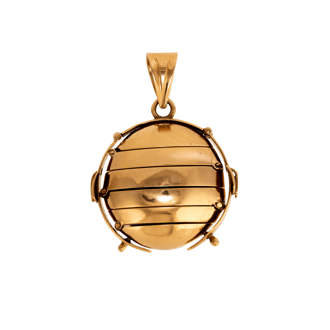 14k Gold x Antique Victorian Folding Ball Family Locket - Kingdom Jewelry