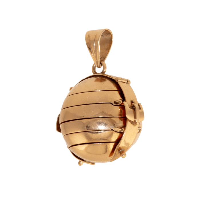 14k Gold x Antique Victorian Folding Ball Family Locket - Kingdom Jewelry