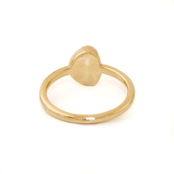 14k Gold x Asymmetric Australian Opal Solitaire Signet - Kingdom Jewelry