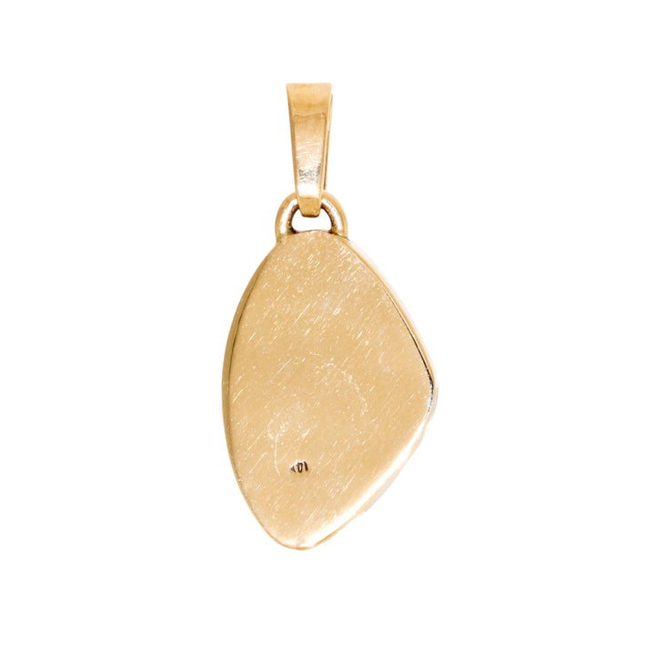 14k Gold x Asymmetric Carico Lake Turquoise Pendant - Kingdom Jewelry