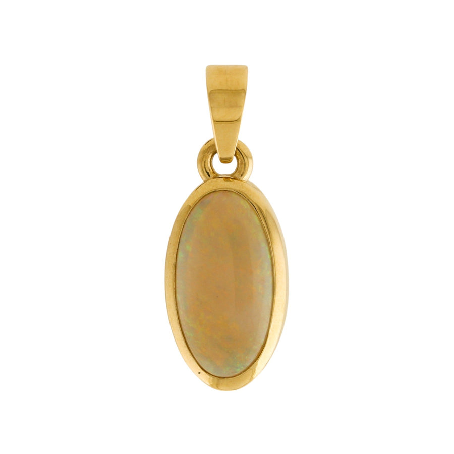 14k Gold x Australian Ellipse Bezel Pendant - Kingdom Jewelry