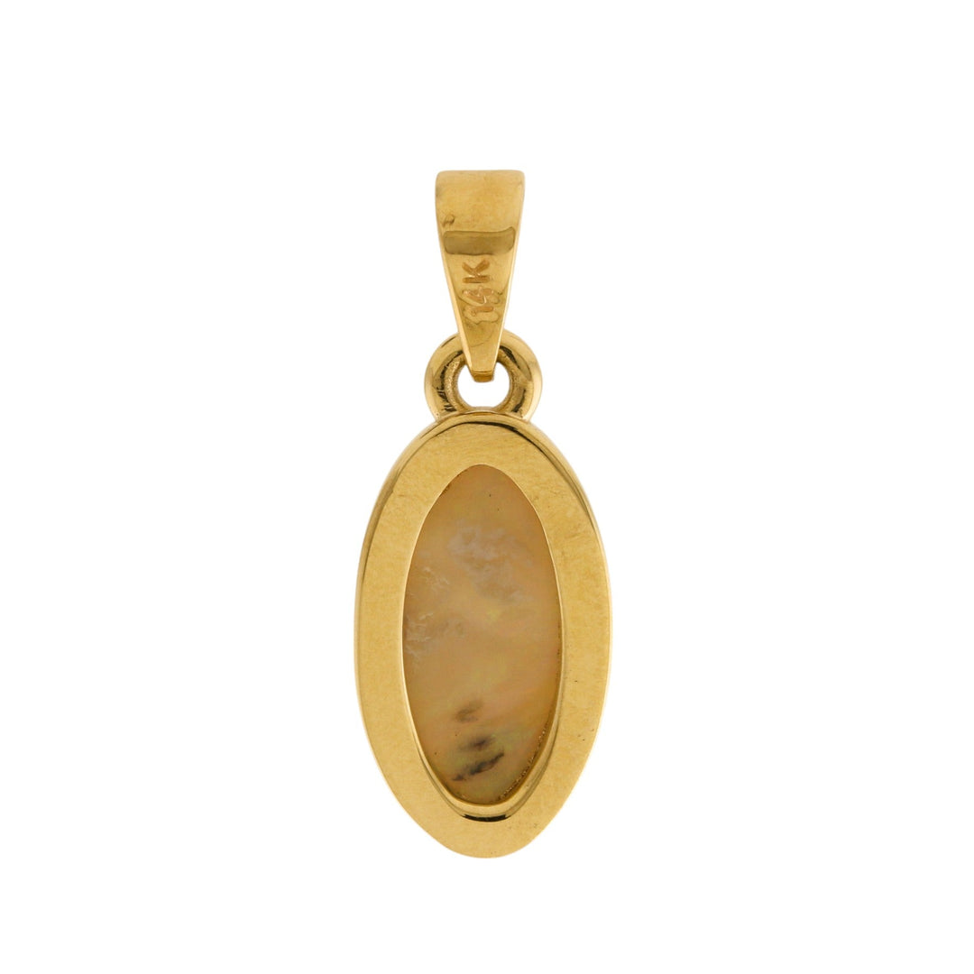 14k Gold x Australian Ellipse Bezel Pendant - Kingdom Jewelry