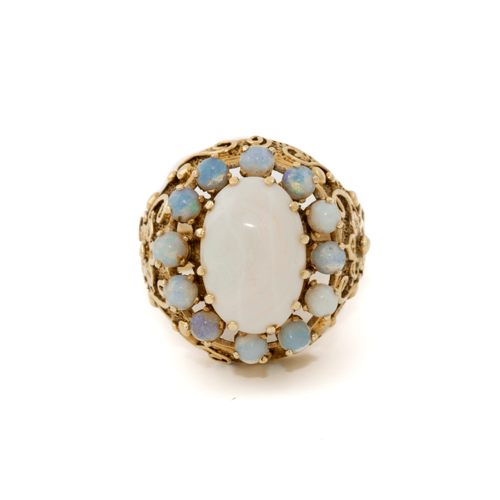 14k Gold x Baroque Mid - Century Opal Cluster Cocktail Ring - Kingdom Jewelry