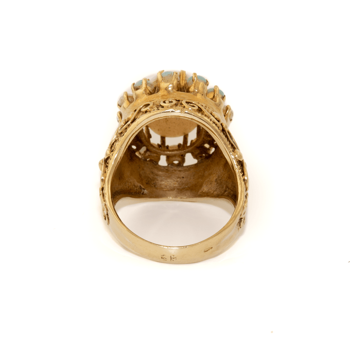 14k Gold x Baroque Mid - Century Opal Cluster Cocktail Ring - Kingdom Jewelry
