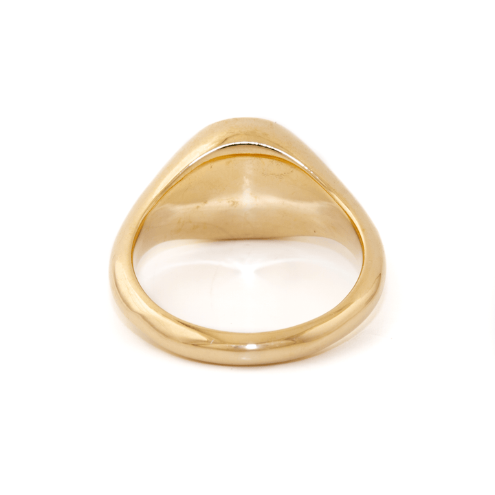 14k Gold x Champagne Parti Sapphire Starburst Solitaire Signet - Kingdom Jewelry