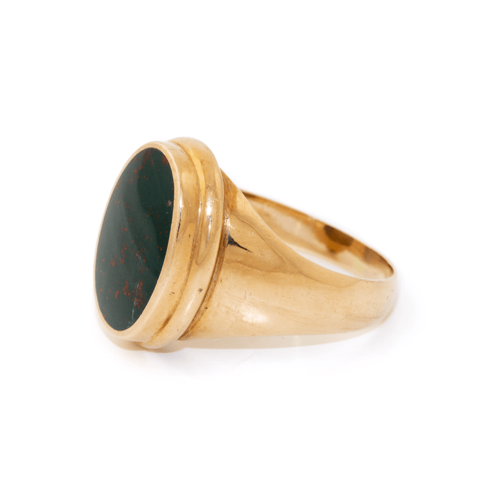 14k Gold x Classic Oval Bloodstone Signet - Kingdom Jewelry