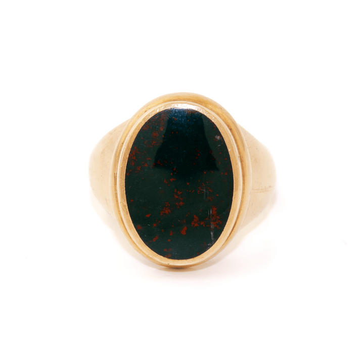 14k Gold x Classic Oval Bloodstone Signet - Kingdom Jewelry