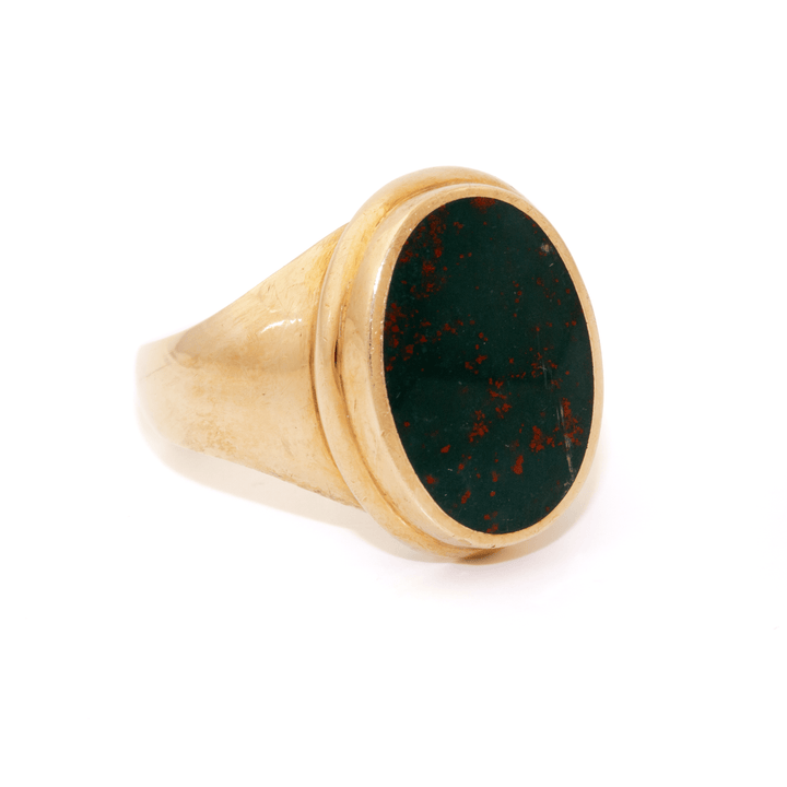 14k Gold x Classic Oval Bloodstone Signet - Kingdom Jewelry