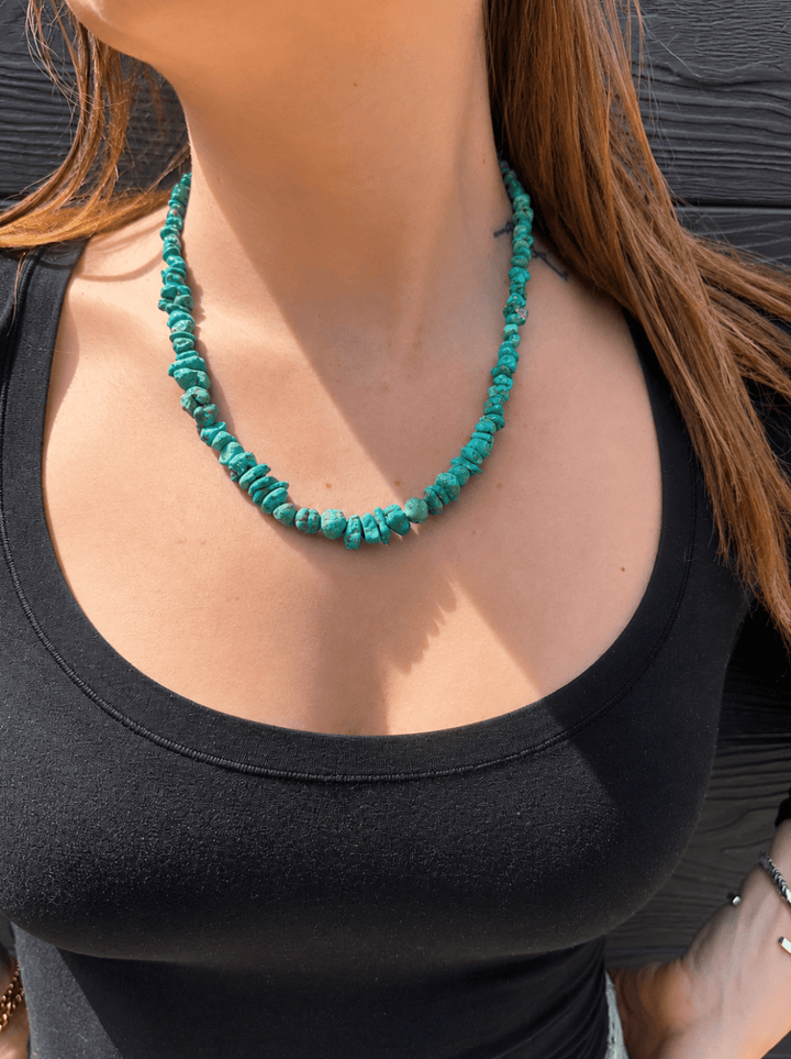 14k Gold x Craggy Lone Mountain Turquoise Nugget Necklace - Kingdom Jewelry