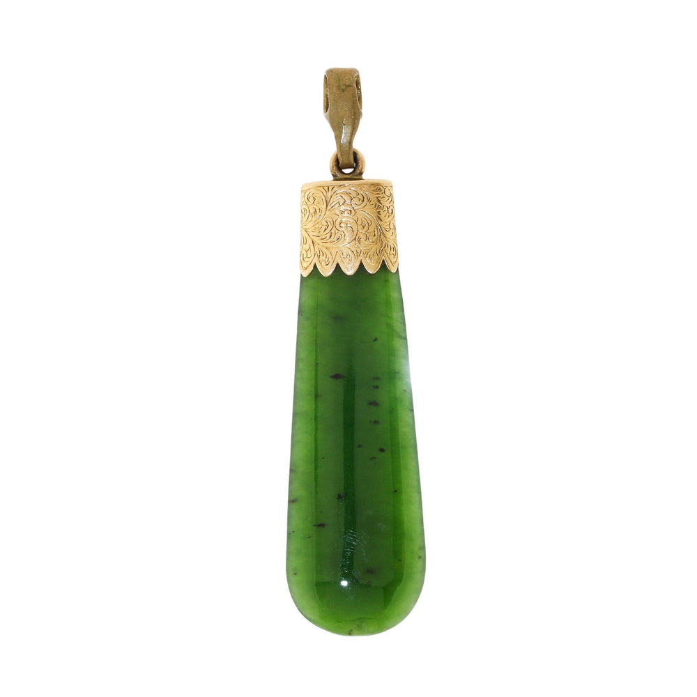 
                      
                        14k Gold x Elongated Jade Pounamu Pendant - Kingdom Jewelry
                      
                    