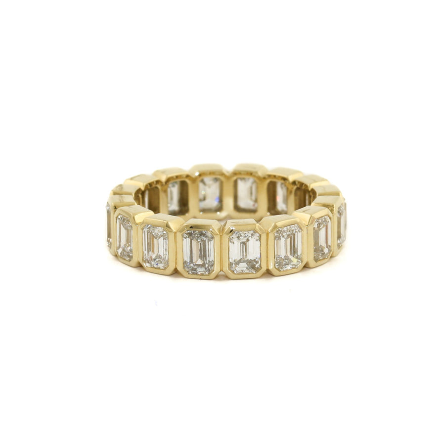 14k Gold x Emerald - Cut Lab Diamond Infinity Band (VRT) - Kingdom Jewelry