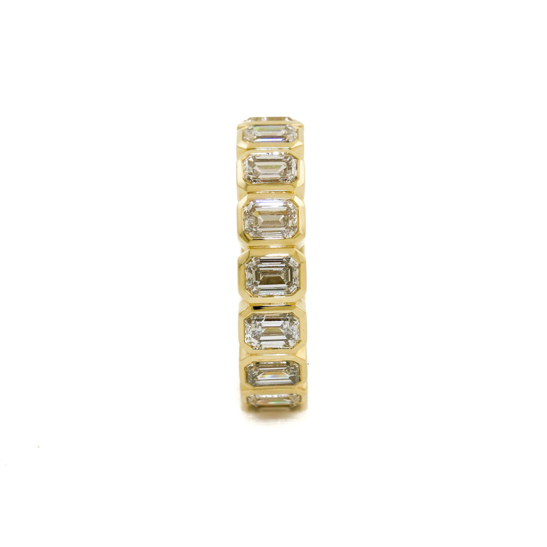 14k Gold x Emerald - Cut Lab Diamond Infinity Band (VRT) - Kingdom Jewelry