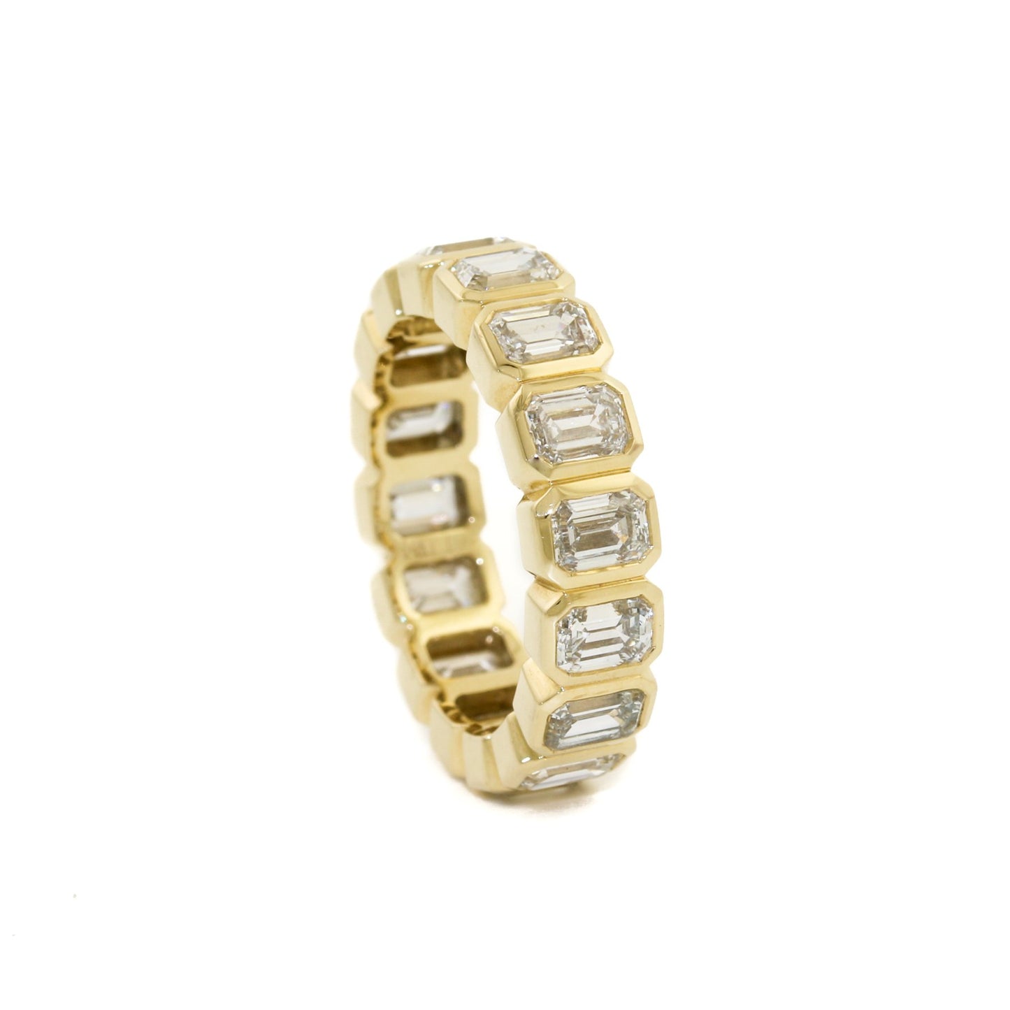 14k Gold x Emerald - Cut Lab Diamond Infinity Band (VRT) - Kingdom Jewelry