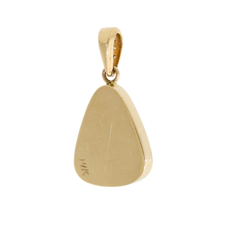 14k Gold x Fiery 3.25ct Australian Pear Opal & Diamond Pendant - Kingdom Jewelry