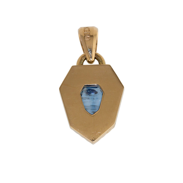 14k Gold x Geometric 2ct Blue Sapphire Spear Sunburst Pendant - Kingdom Jewelry