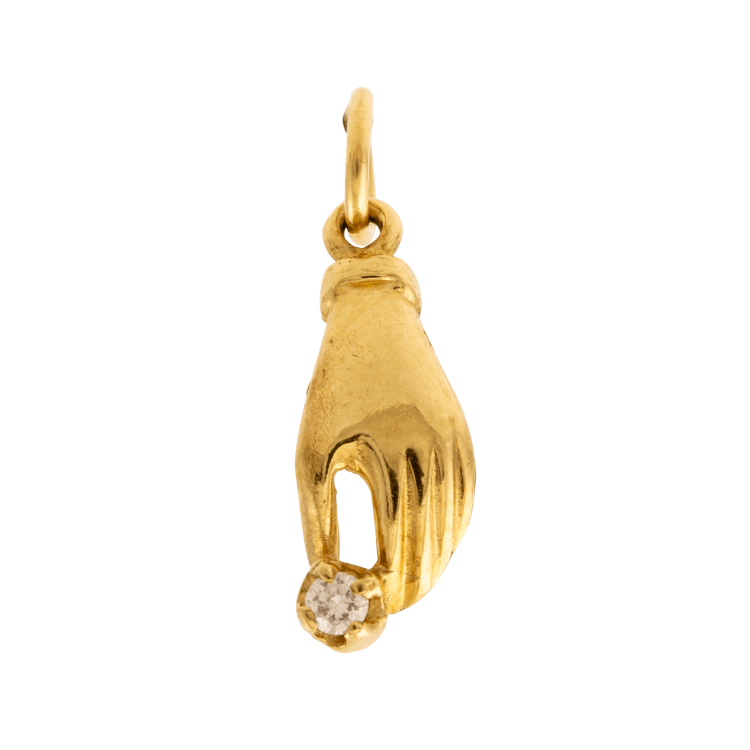 14k Gold x "Giving Hand" Melee Diamond Charm - Kingdom Jewelry