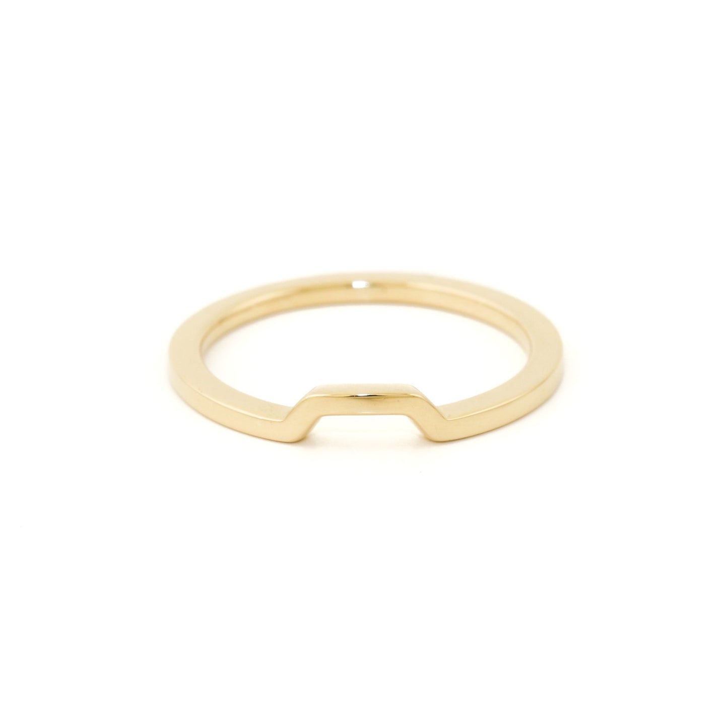 14k Gold x Half - Hex Contour Band - Kingdom Jewelry