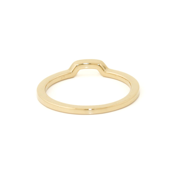 14k Gold x Half - Hex Contour Band - Kingdom Jewelry