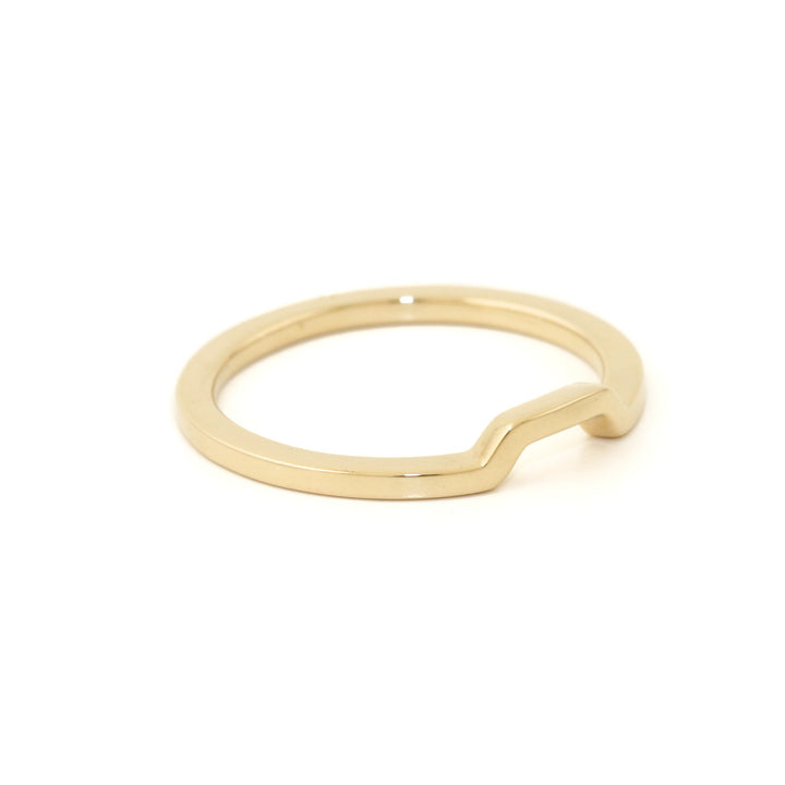 14k Gold x Half - Hex Contour Band - Kingdom Jewelry