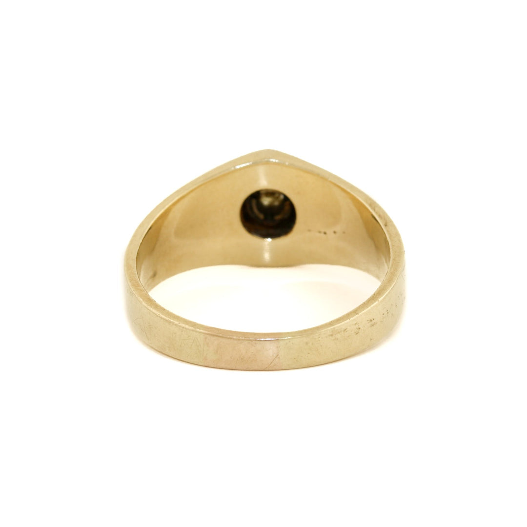 14k Gold x Hex Signet Diamond Ring - Kingdom Jewelry