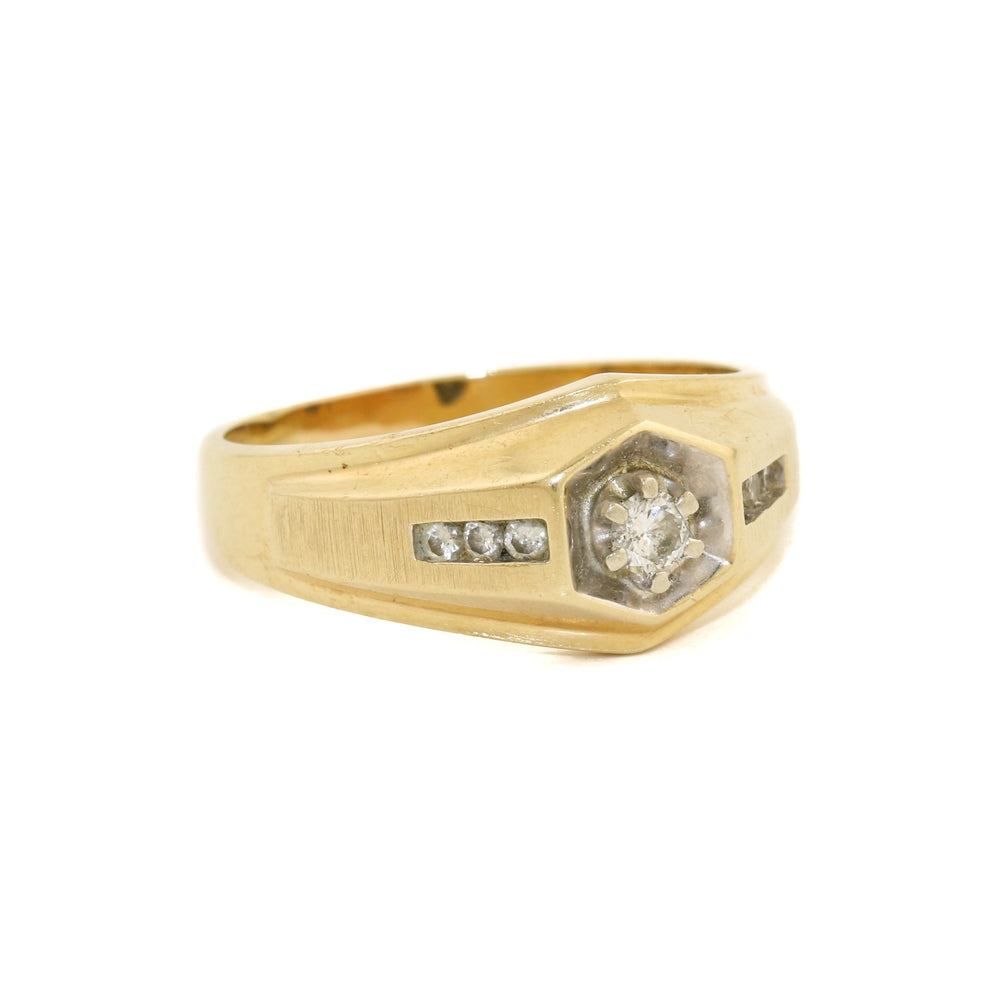 
                      
                        14k Gold x Hex Signet Diamond Ring - Kingdom Jewelry
                      
                    