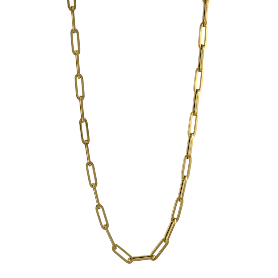 14k Gold x Large 5mm Paper Clip Italian Chain Necklace - Kingdom Jewelry