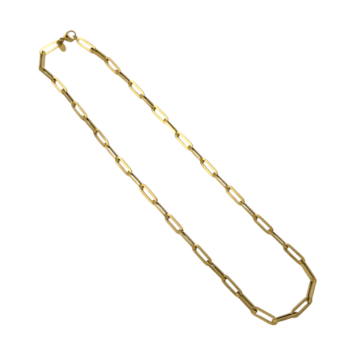 14k Gold x Large 5mm Paper Clip Italian Chain Necklace - Kingdom Jewelry