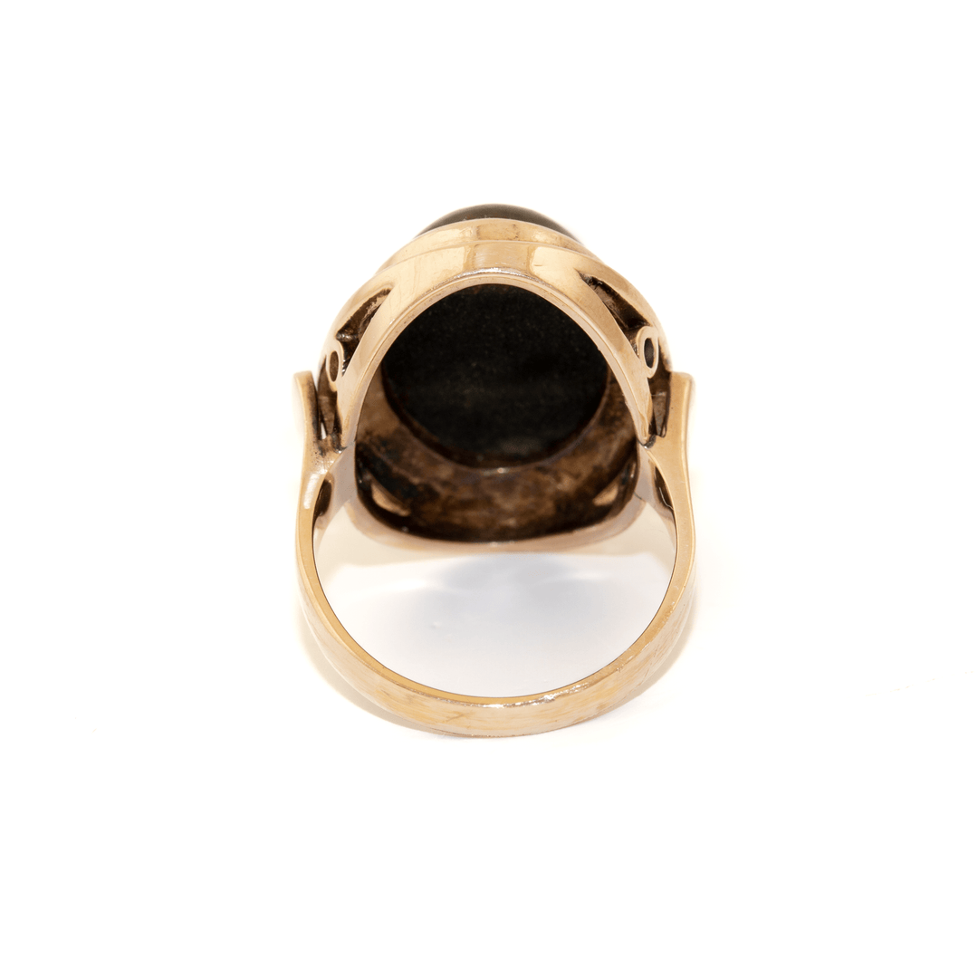 14k Gold x Mod Oval Blue Tiger's Eye Cocktail Ring - Kingdom Jewelry