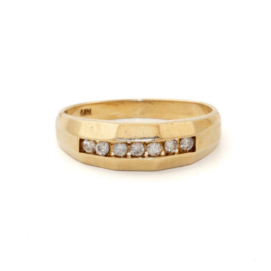 14k Gold x Modern Channel - Set Septet Diamond Band - Kingdom Jewelry