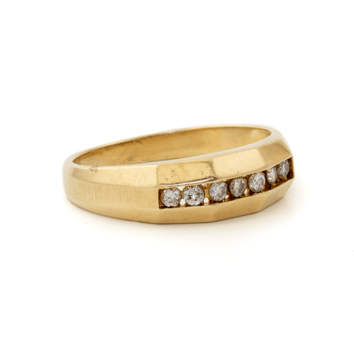 14k Gold x Modern Channel - Set Septet Diamond Band - Kingdom Jewelry
