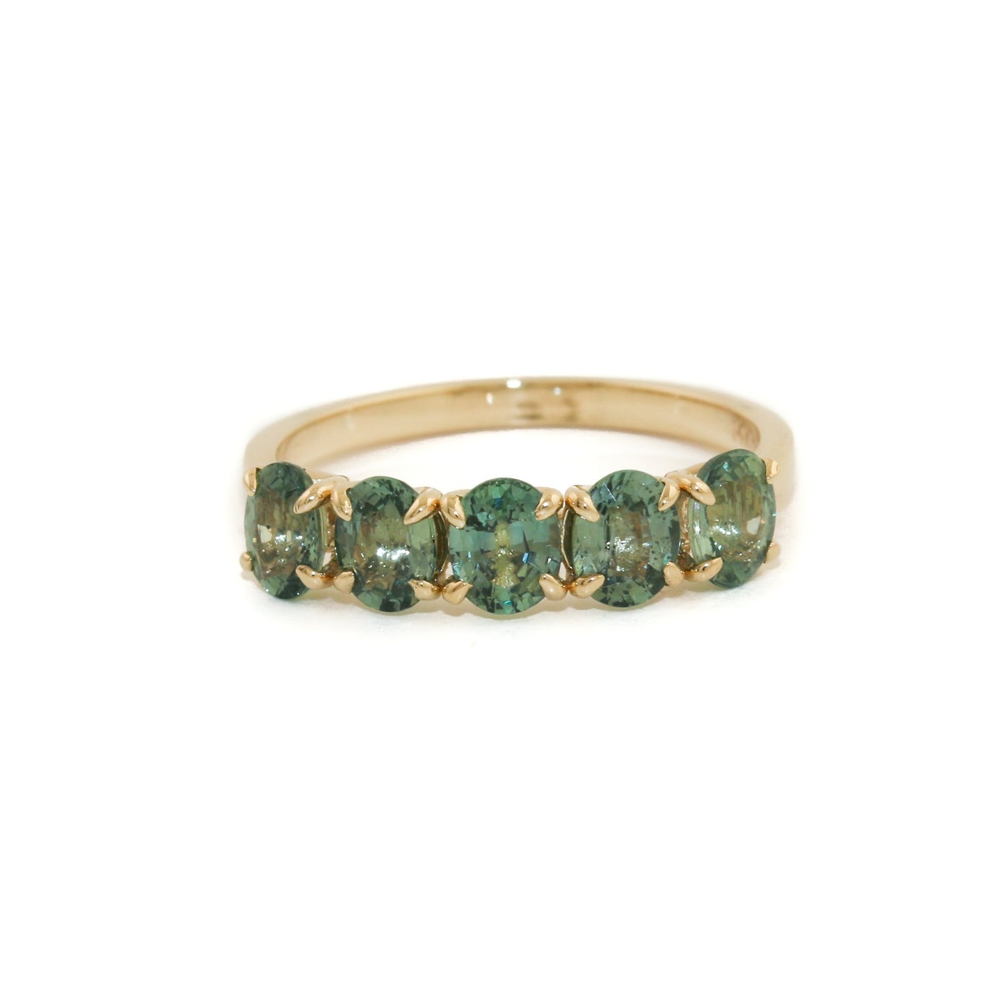 14K Gold x Ocean Teal Sapphire Band - Kingdom Jewelry