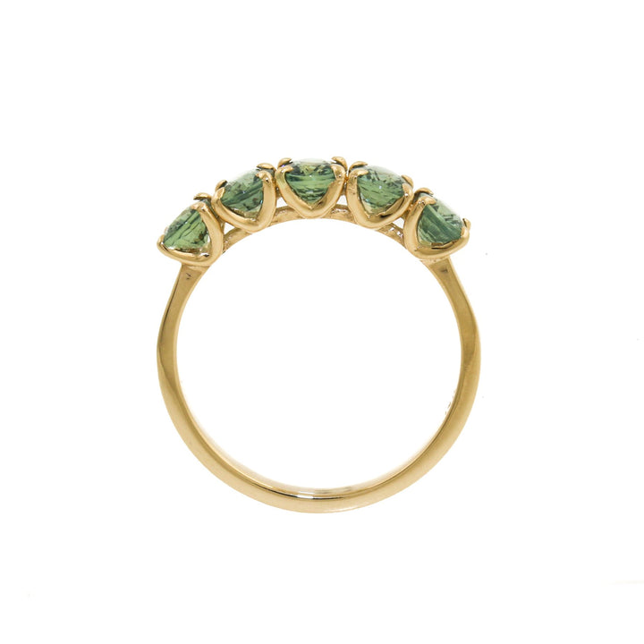 14K Gold x Ocean Teal Sapphire Band - Kingdom Jewelry
