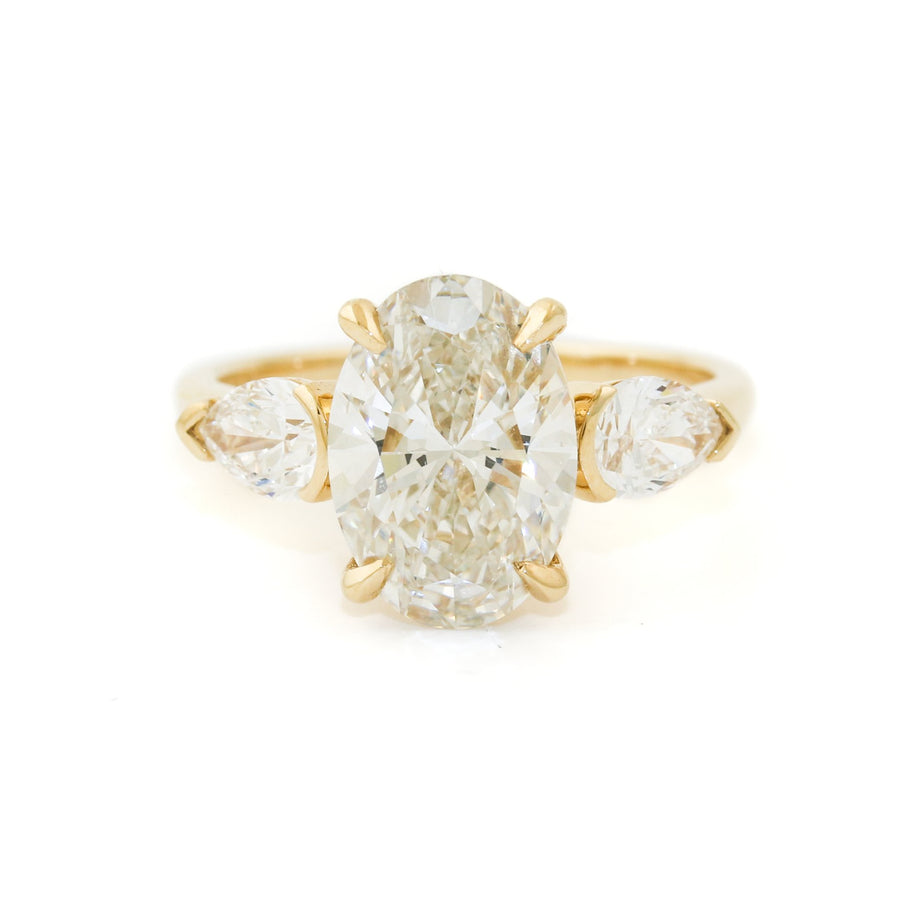 14k Gold x Oval & Pear Lab Diamond Ring - Kingdom Jewelry