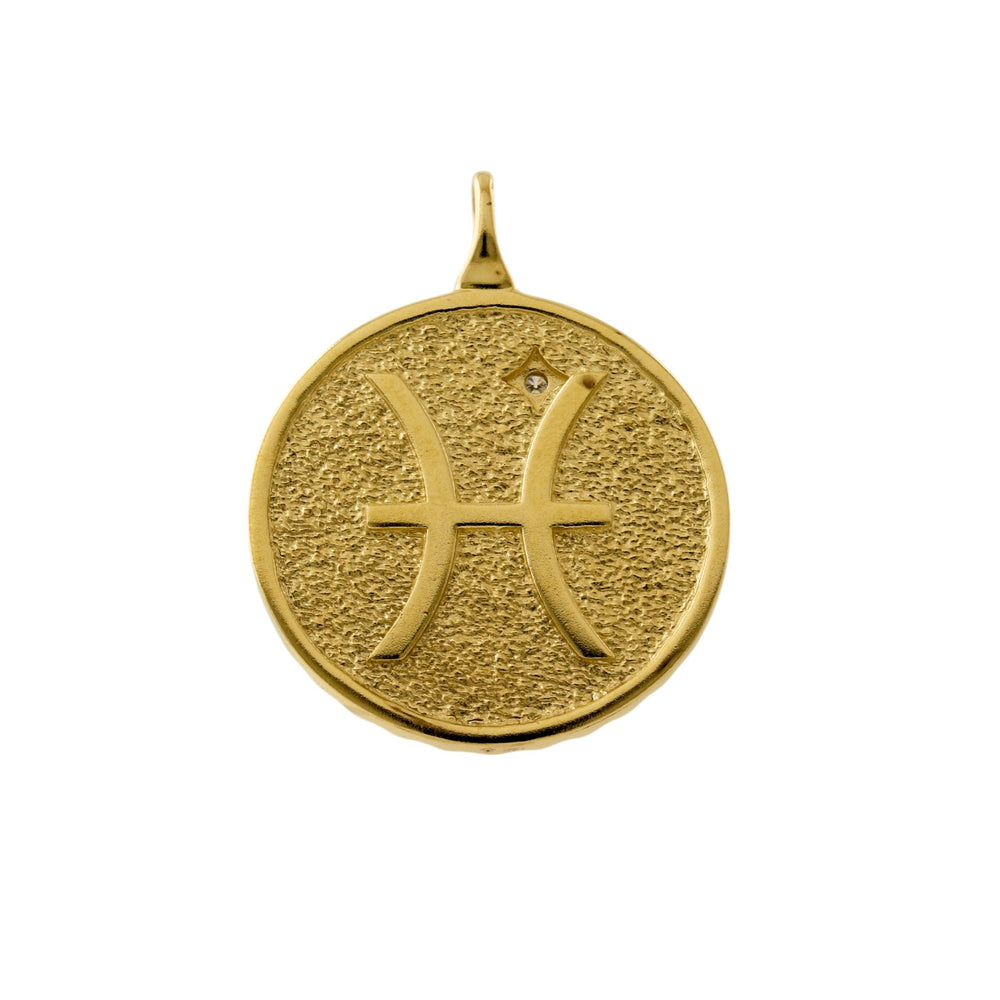 
                  
                    14k Gold x Pisces Zodiac Pavé Medallion Pendant - Kingdom Jewelry
                  
                