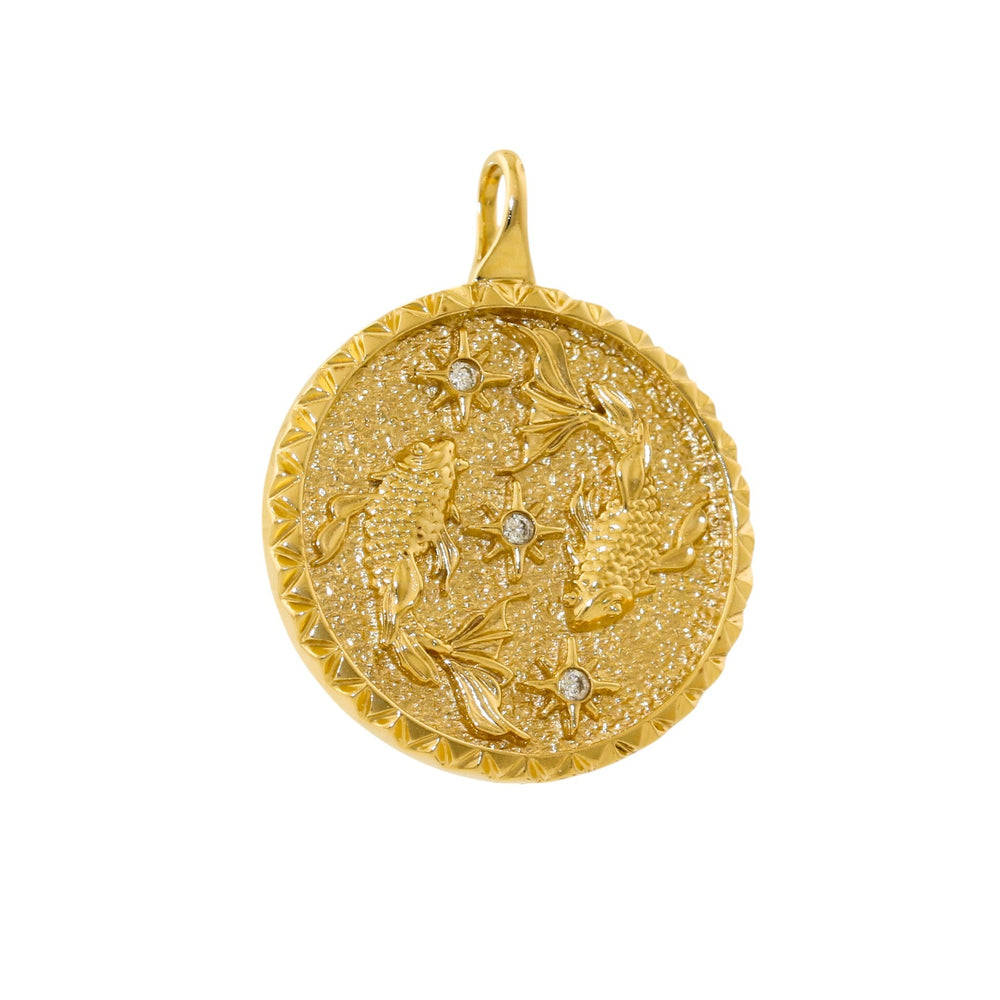 
                  
                    14k Gold x Pisces Zodiac Pavé Medallion Pendant - Kingdom Jewelry
                  
                