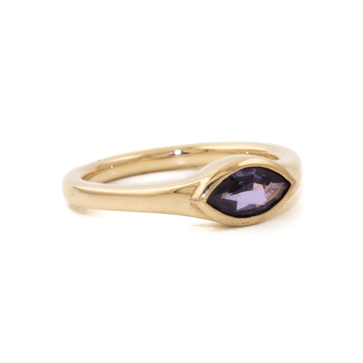 14k Gold x Purple Marquise Sapphire Solitaire - Kingdom Jewelry
