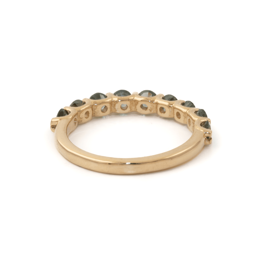 14k Gold x Round Brilliant - Cut Sapphire Half - Eternity Nonet - Kingdom Jewelry