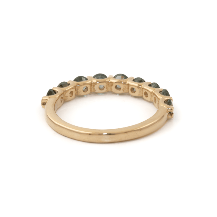 14k Gold x Round Brilliant - Cut Sapphire Half - Eternity Nonet - Kingdom Jewelry