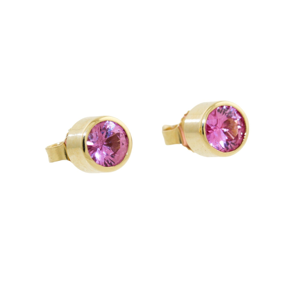 
                  
                    14k Gold x Round Pink Sapphire Studs - Kingdom Jewelry
                  
                