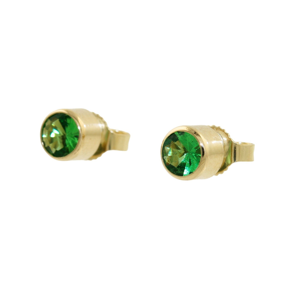 
                  
                    14k Gold x Round Tsavorite Garnet Studs - Kingdom Jewelry
                  
                