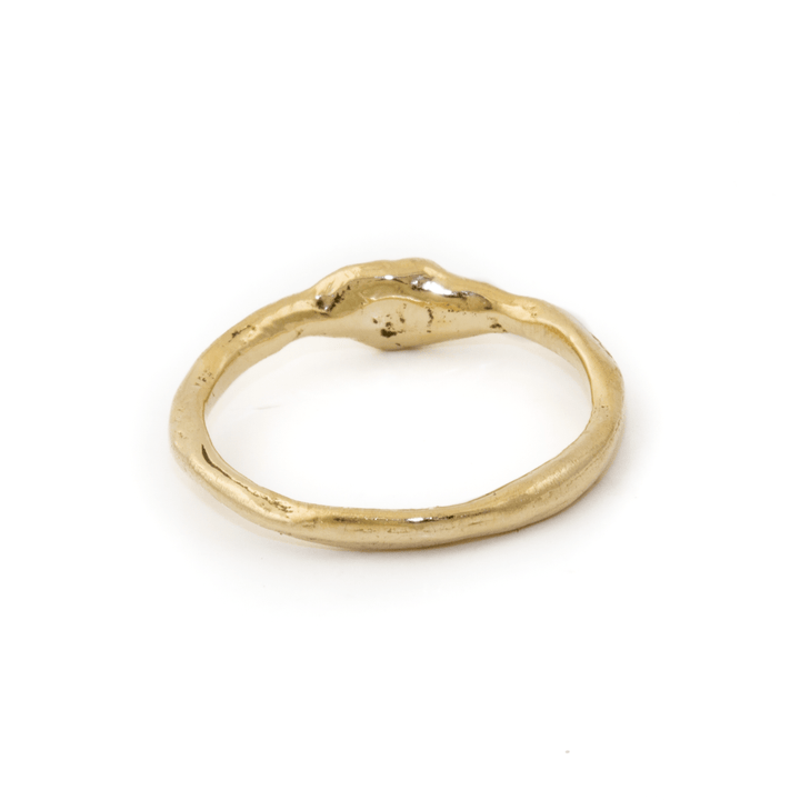 14k Gold x Rustic "Campo Del Cielo" Argentinian Metorite Chip Band - Kingdom Jewelry