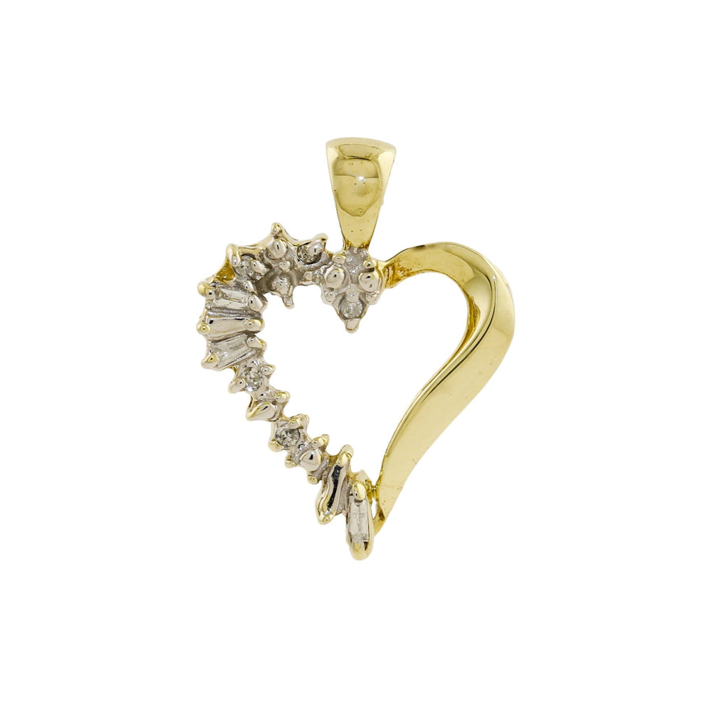 
                      
                        14K Gold x Semi - Baguette Diamond Heart Pendant - Kingdom Jewelry
                      
                    