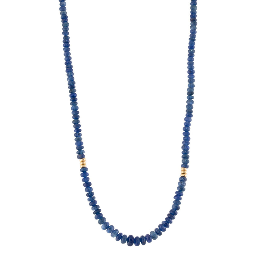 14K Gold x Smooth Blue Sapphire Gem Strand Necklace - Kingdom Jewelry