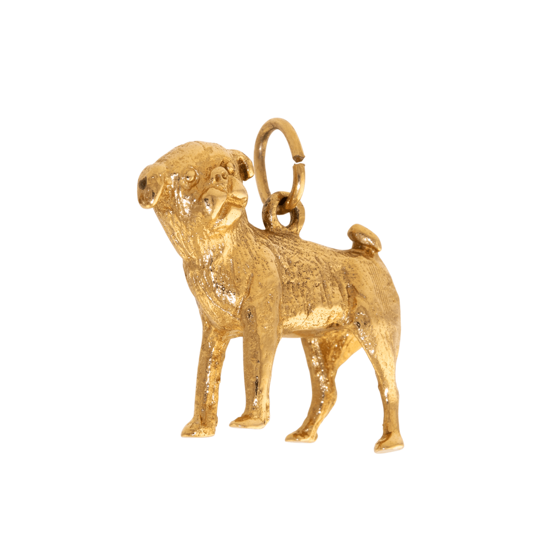 14k Gold x Solid 3D Pug Charm - Kingdom Jewelry