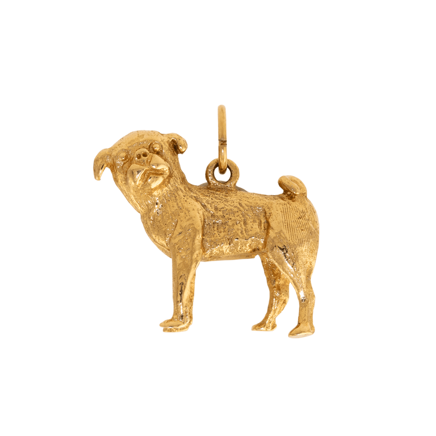 14k Gold x Solid 3D Pug Charm - Kingdom Jewelry